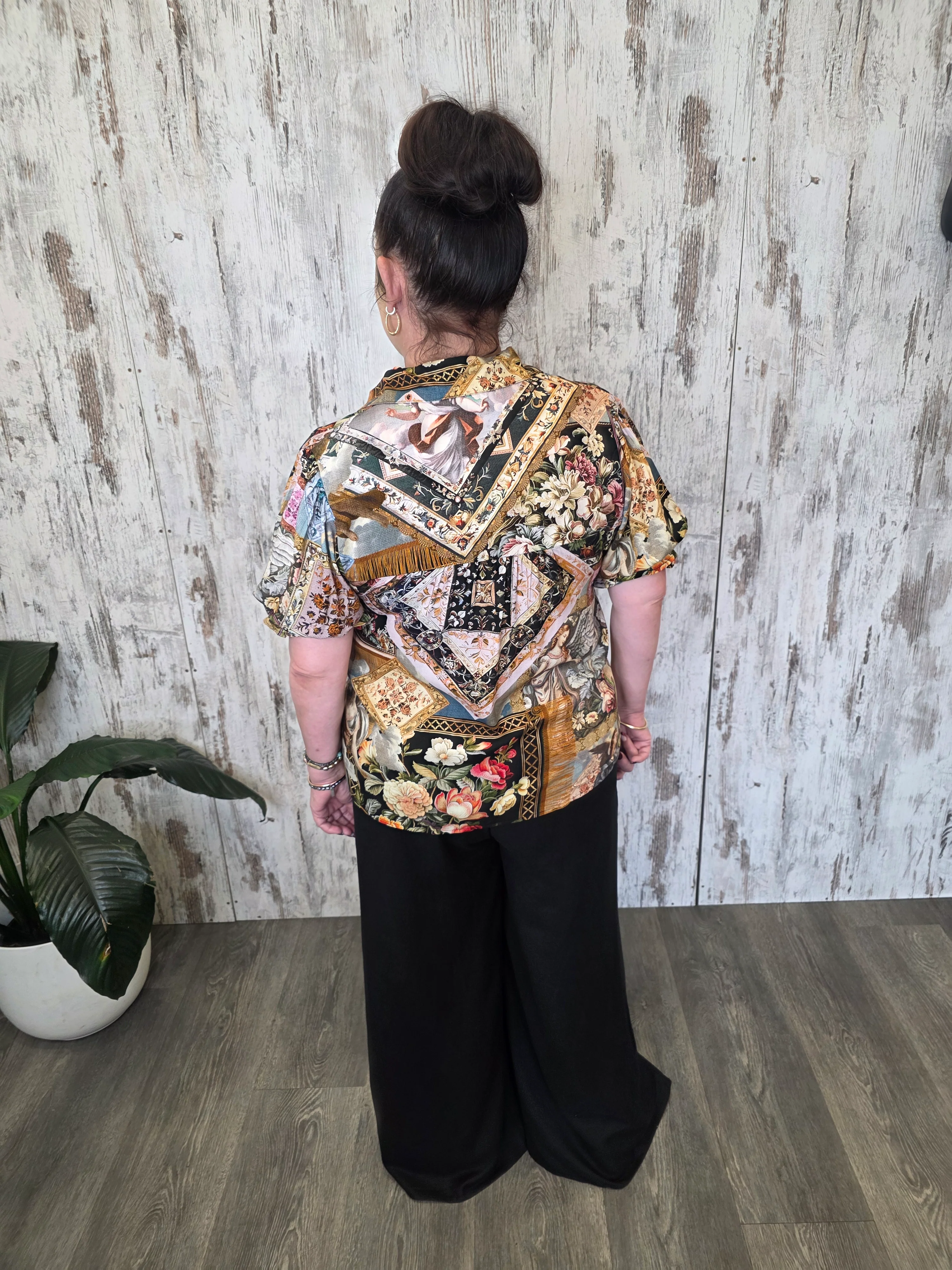 Iris Maxi Maya Blouse Top Half Sleeve Buttoned Collar - Victoria - Image 7