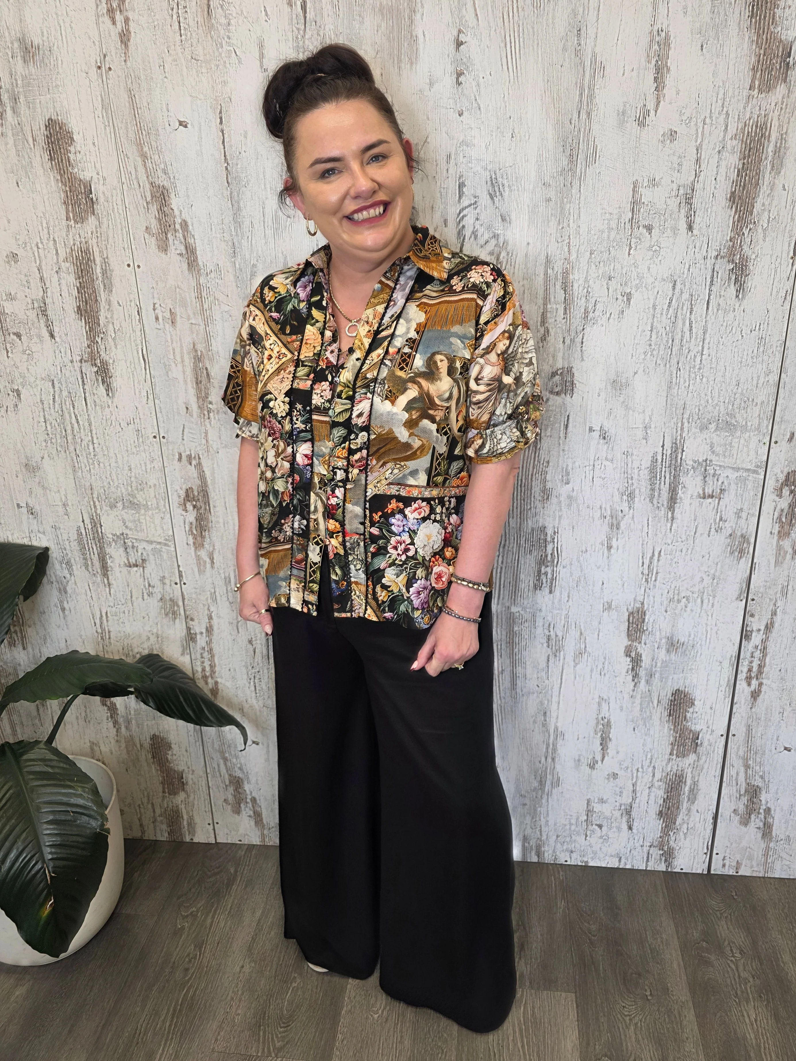 Iris Maxi Maya Blouse Top Half Sleeve Buttoned Collar - Victoria - Image 8